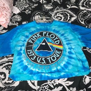 Tie Dye Pink Floyd Crop Top